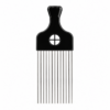 Metal Afro pick comb with black handle for curly and Afro hair